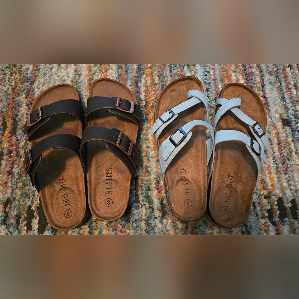 Falls Creek Dual Sandal Set - Dark Brown and Light Blue